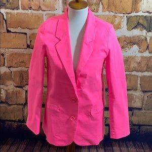 Line & Dot Neon Pink Acid Wash Blazer, Size M NWT
